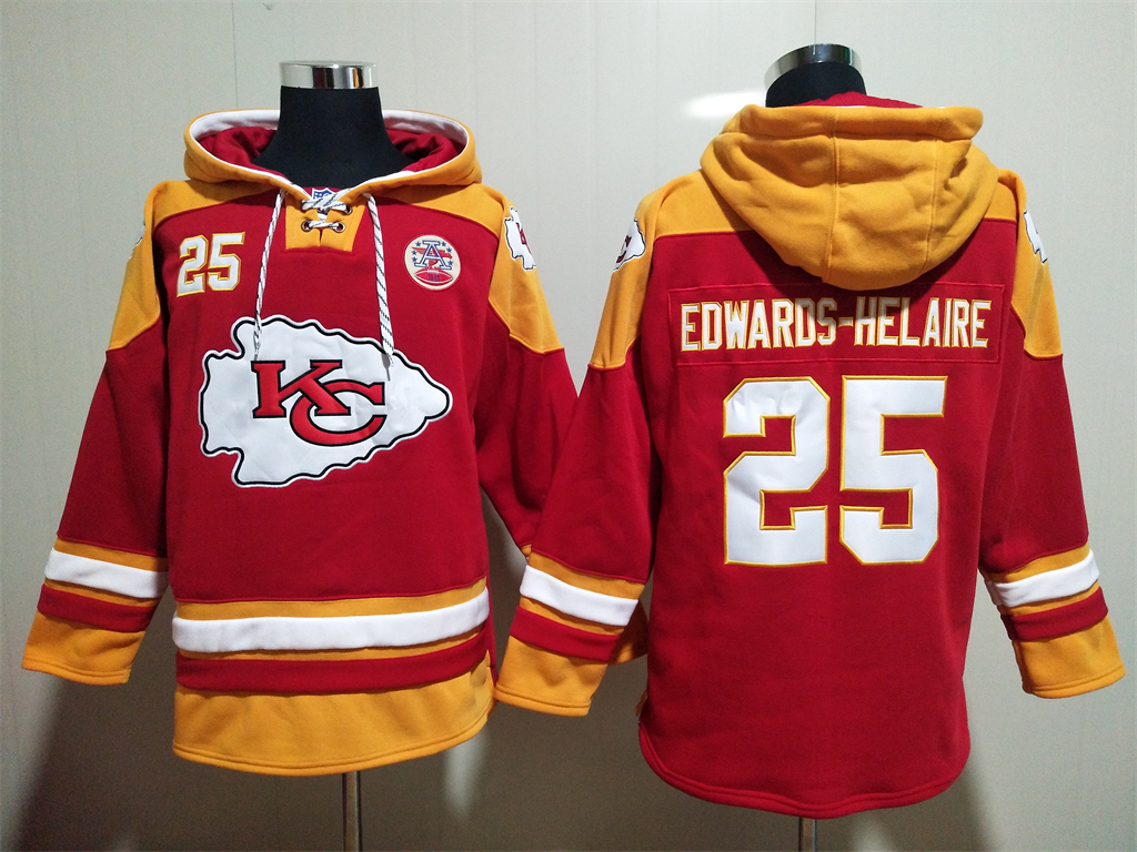 Kansas City Chiefs #25 Clyde Edwards-Helaire Hoodies Sweatshirts with Customized Design Embroidered Jerseys->kansas city chiefs->NFL Jersey